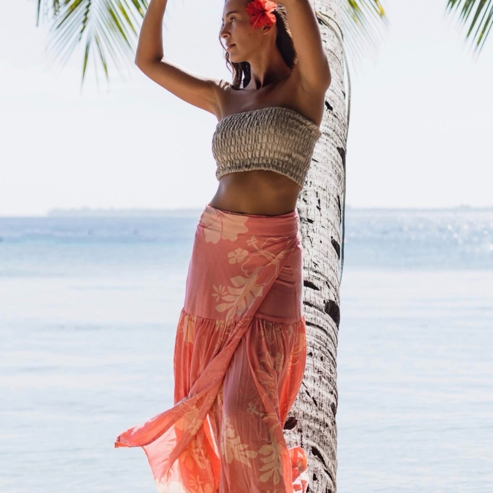 Eimeo Temae wrap skirt in rust XS - Picture 3 of 4